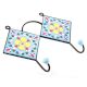 Turquoise Yellow Floral Tiles Hooks